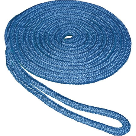 SeaSense (50013081) Double Braid Nylon Dock Line, 1/2" x 20', 12" Eye, Blue