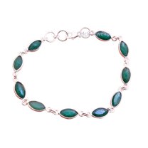 925 Sterling Silver Bracelet For Womens & Mens, Genuine Emerald Bracelet Gemstone Unique Handcrafted Bracelet For Her or Him