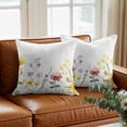 thumbnail image 3 of Pastoral Sunflowers Throw Pillow Cover Floral Plants Leaves Farmhouse Cotton Linen Cushion Cover Throw Pillow Case with Invisible Zipper for Couch Sofa Bed Chair Car 20x20 Inch, 3 of 14