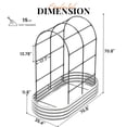 thumbnail image 3 of KING BIRD 6x3x1 ft Raised Garden Bed with Arched Trellis Galvanized Steel Metal Planter Garden Box Outdoor for Gardening Climbing Vegetables Flowers Silver, 3 of 8