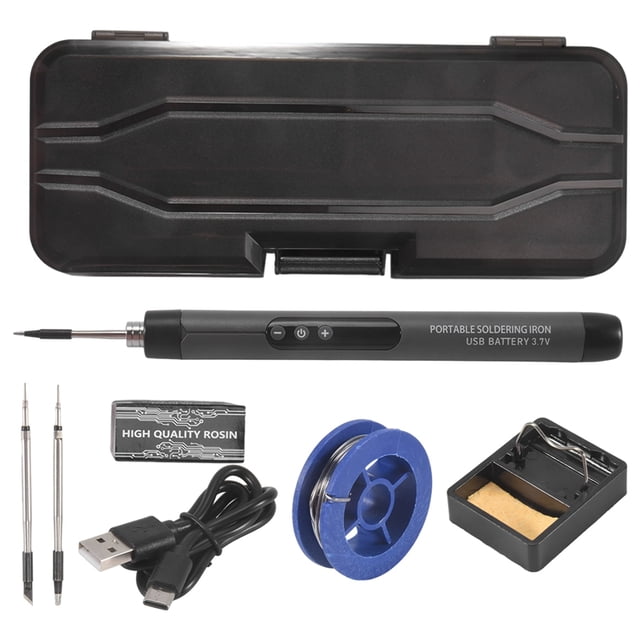 Mini Kit de Soldador Inalámbrico Portátil USB con LCD Soldadura Temperatura Ajustable Gris