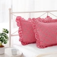 thumbnail image 2 of Fundas de Almohada K MASANIJI Cuadros Escoceses Rojo y Blanco Tamaño King, 2 of 7