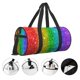 thumbnail image 3 of Fotbe Glitter Rainbow Bolsa Deportiva de Lona Plegable con Estampado, Bolsa de Gimnasio con Bolsillo Seco/Húmedo, Bolsa de Viaje Ultraligera de Gran Capacidad, 3 of 6