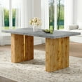 thumbnail image 2 of Modern Rectangular Table With Cement-grey Top And Large Legs For Kitchen, Dining Living Room Ultra-modern Design Support Comfort, 2 of 6