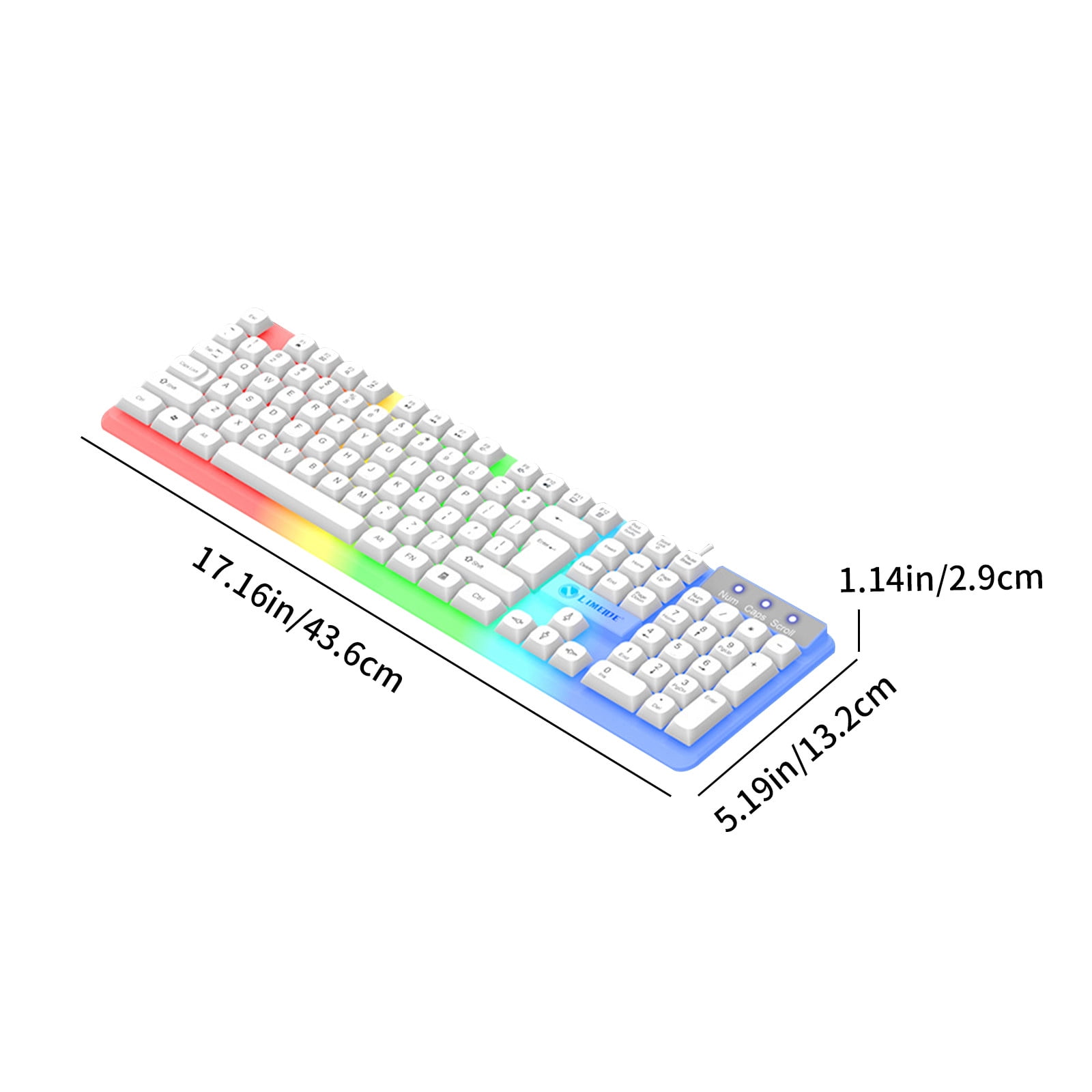 SPOORYYO Illuminated Keyboard Floating Keys - High-Value Mechanical Feel Gaming Keyboard with Spherical Fingerprint Keycaps and Multimedia Shortcuts