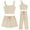 Light Coffee, variant on Oudiya Women 4 Piece Casual Lounge Sets Ribbed Knit Crop Tank Top and Shorts Pants Outfits, S-XXL