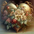 thumbnail image 1 of Pintura de diamante 5D DIY Kit de corazón de taladro redondo completo Decoración del hogar Artesanía, 1 of 9