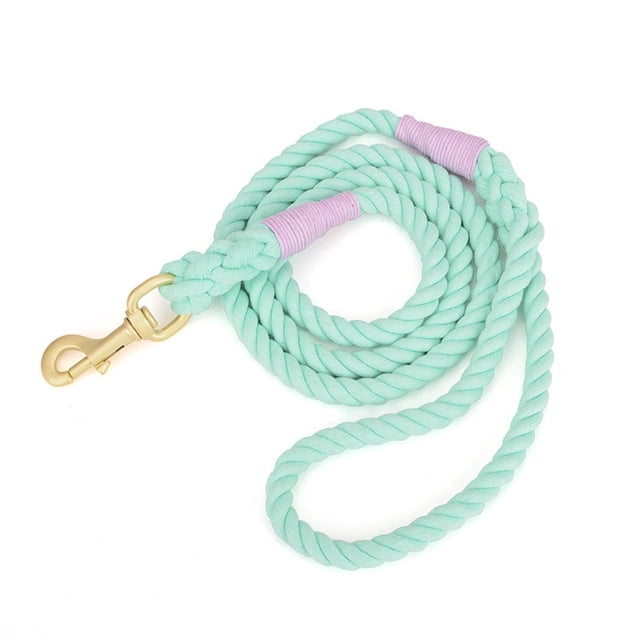 Cotten Dog Rope Leash, 150cm Thick Strong Rope Lead for Small Medium Large Breed Dogs (Mint Green)