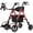 Red, variant on Walkers for Seniors, 2 in 1 Rollator Wheelchairs Combo 10" Big Wheels Walker with Seat, Rollator Transport Chair with Brakes Folding Rolling Walker for Adults, Black