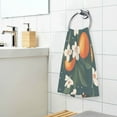 thumbnail image 3 of Yayeee 100% Cotton Hand Towels for Bathroom 16" x 28" Kitchen Towel, Blue Floral Oranges, 3 of 7