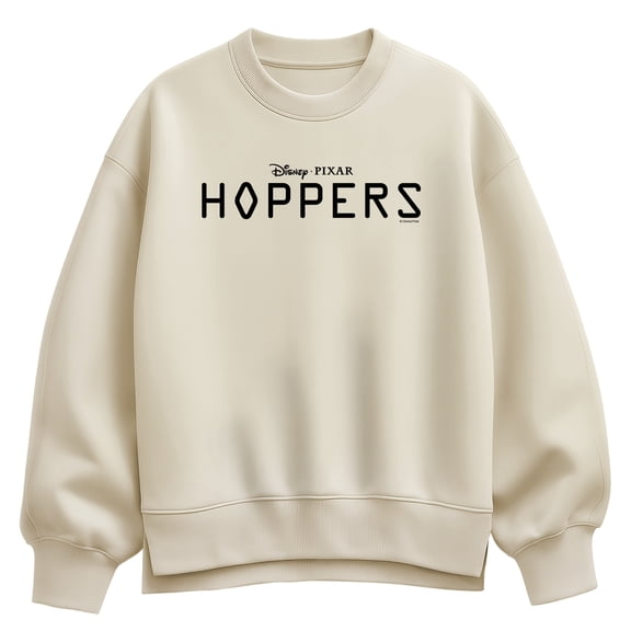 Hoppers - Black Logo - Women's Oversized Fleece Crew Sweatshirt
