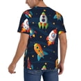 thumbnail image 2 of KLL Spaceships and Stars for Men's Baseball Shirts,Short Sleeve Casual Shirts Button Down Shirt for Men Beach Summer Wedding Shirt-Large, 2 of 7