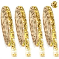 Self Adhesive Resin Rhinestone Strips,12 Yards Rhinestone Ribbons,Shiny Crystal Ribbon Roll,Glitter Bling Diamond Tape,Sparkle Crystal Resin Belt,for Crafting DIY (0.4 Inch,Gold)