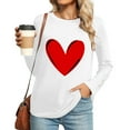 thumbnail image 3 of yillto Women Crewneck Sweatshirts Lightweight Casual Long Sleeve Shirts Heart Graphic Ladies Tops, 3 of 4