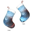 thumbnail image 3 of Bingfone Red And Blue Fire Mountains Print Personalized Christmas Stocking - Snowman Design Large 18 inch,Family Holiday Season Decor, 3 of 7