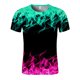 thumbnail image 1 of Blusa de manga corta con estampado de llamas y cuello redondo para hombre Pompotops oipoqjl6050, 1 of 2