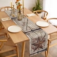 thumbnail image 3 of Table Runner 48 Inches Long for Kitchen Dining, Texas Star Retro Dresser Scarf Farmhouse, Dining Table Decorations for Wedding/Parties, Brown Beige Wooden Berry Vintage 13 x 48 In, 3 of 8