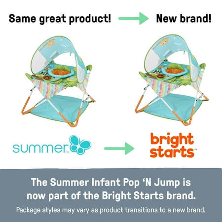 Bright Starts Pop 'N Jump Portable Activity Jumper, Owl Forest, Infant