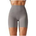 thumbnail image 1 of Pantalones cortos de yoga de color liso para mujer: cintura alta compresiva, doble cepillado, pantalones cortos deportivos de tres cuartos., 1 of 8