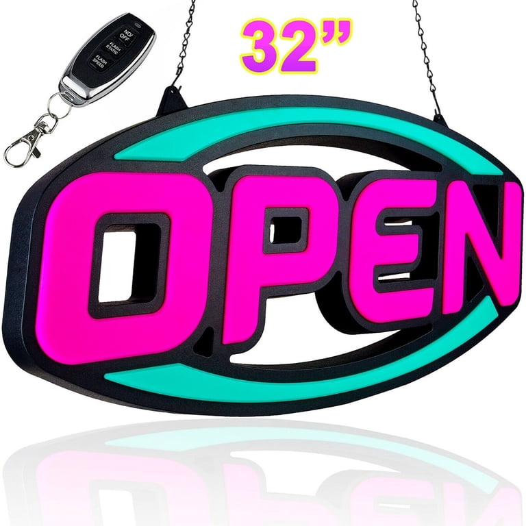 Extra Large LED Open Sign - Ultra Bright, Animated, Remote Control