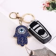 thumbnail image 4 of Llavero Hamsa Mano De Fátima Llavero Mal De Ojo Con Diamantes De Imitación De Cristal Resina Lucky Nazar Amuleto Ojo Del Diablo Palma Encanto Llavero Para Mujeres Hombres Coche, 4 of 4