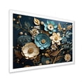 thumbnail image 2 of Designart "Spring Elegance Blue and Gold Flower Beauty I" Floral Framed Wall Art Decor - Traditional Blue Flowers Entryway Framed Wall Art, 2 of 6