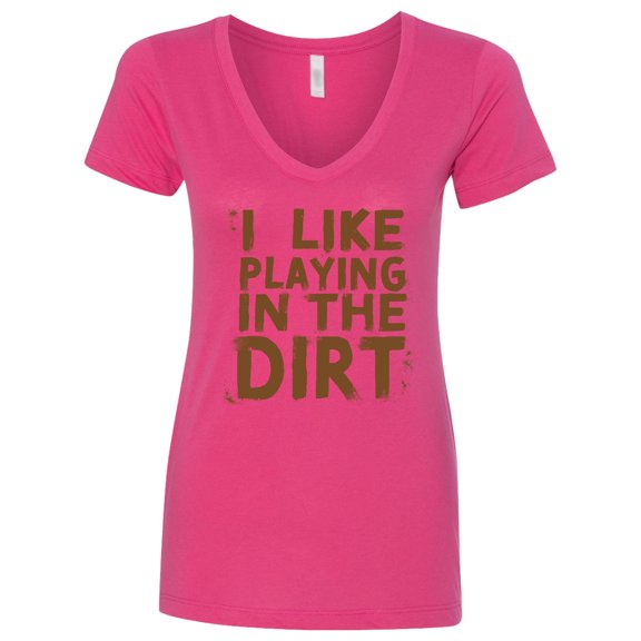 Inktastic I Like Playing in the Dirt Women's V-Neck T-Shirt