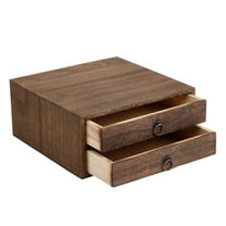 MEIBUTYUP High Grade Multi-Drawer Tea Box, Brown, Thickened Solid Wood, Waterproof, for Tea Cake 1Set