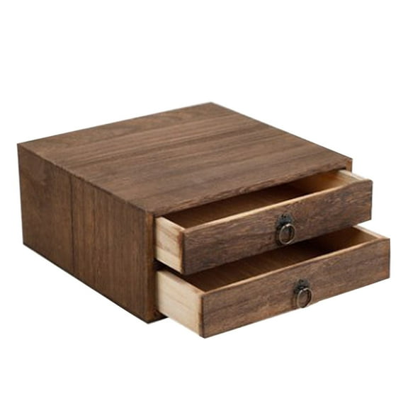 MEIBUTYUP High Grade Multi-Drawer Tea Box, Brown, Thickened Solid Wood, Waterproof, for Tea Cake 1Set