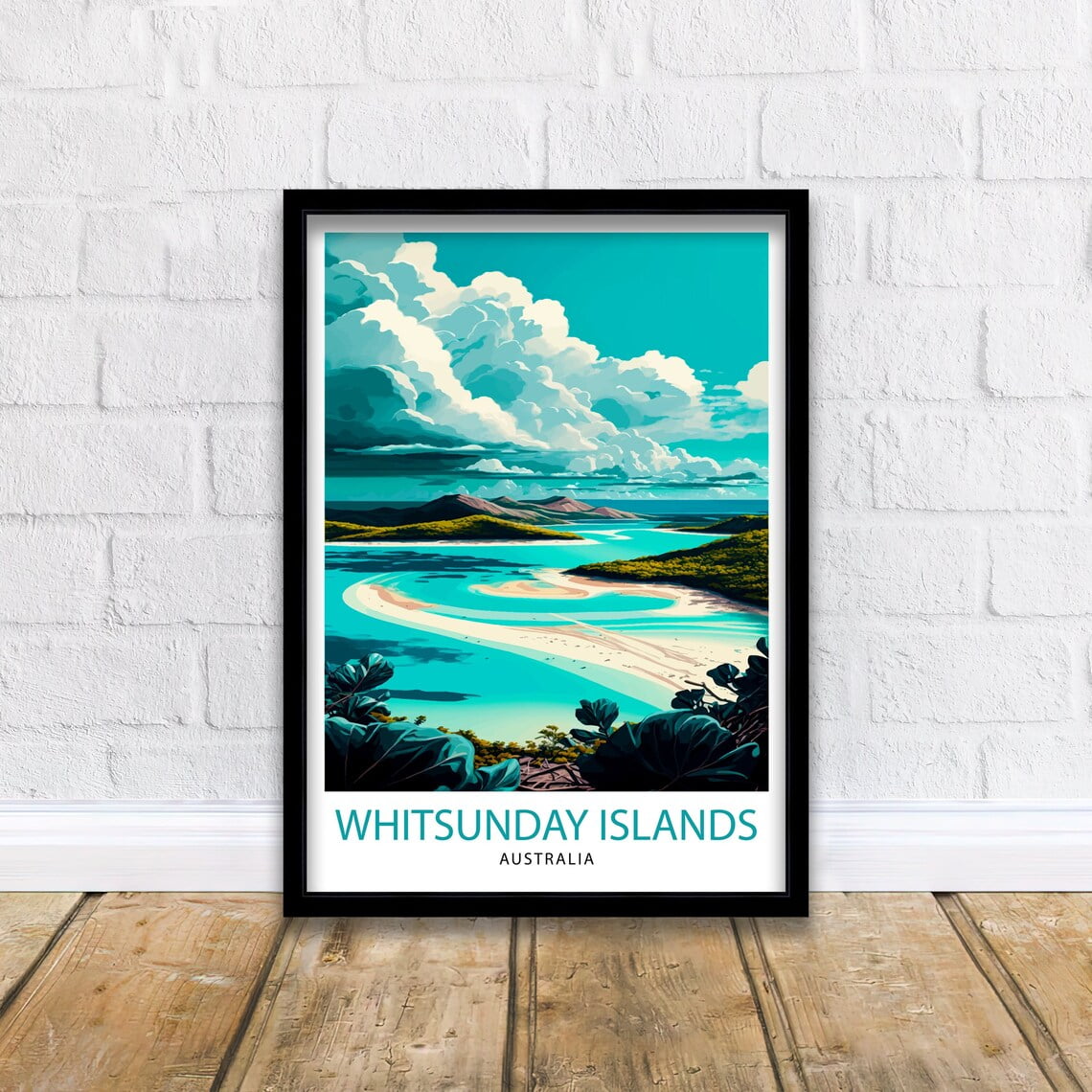 Whitsunday Islands Print, Australia Travel Poster, Poster Only