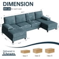 thumbnail image 5 of Walsunny U-Shaped Sectional Sofa Couch, 4 Seat U Shaped Oversized Clearance Sofa Set with Double Chaise for Living Room, Blue, 5 of 8