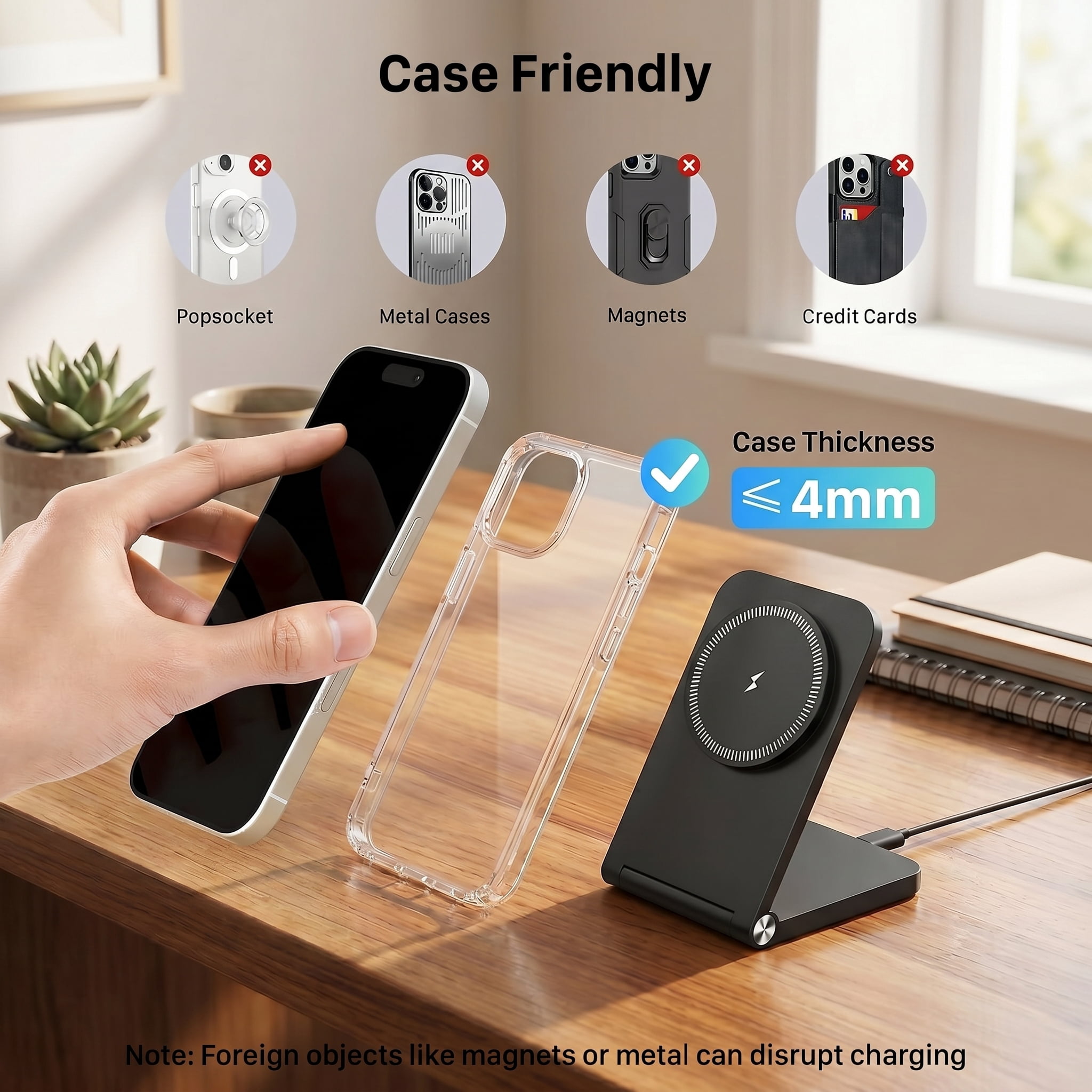 ETEPEHI Magnetic Wireless Charger Stand -  2026 Foldable Charging Station Compatible with iPhone 17/17 Air/16/16 Plus/16 Pro/15/14/13/12