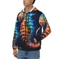 thumbnail image 3 of Kdxio Yellow Fish Seahorse Print Men Hoodies Casual Hoodies for Men with Zip Pockets Full Zip Long Sleeve Sweatshirt Sports Hooded Jacket-3X-Large, 3 of 5
