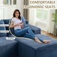 thumbnail image 5 of Aukfa 95" Cloud Sectional Sofa Boneless Couch Modular Sofa Bed for Living Room, 2 Side Pockets, Right Chaise, Blue, 5 of 9