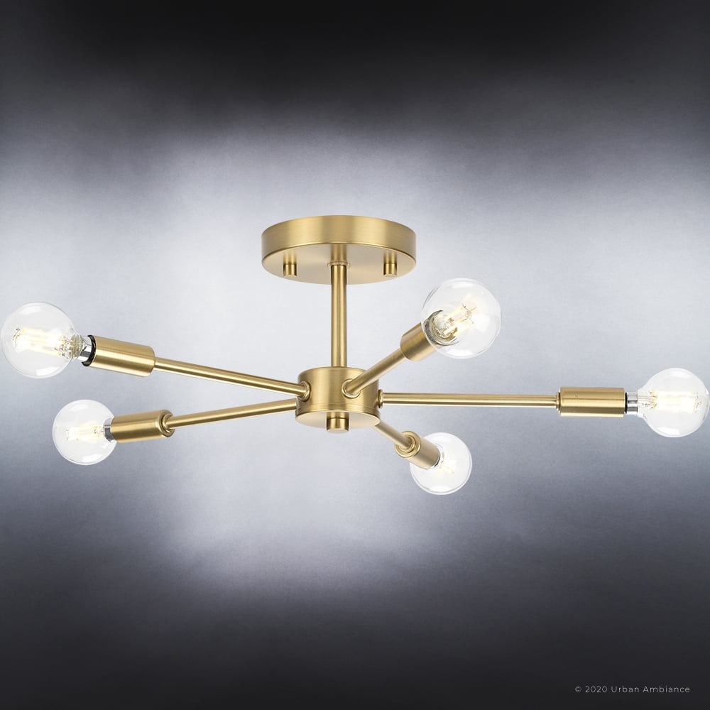 Luxury Mid-Century Modern Ceiling Light, 5.625H x 16W, with Modern Style, Brushed Bronze, UHP4347 by Urban Ambiance