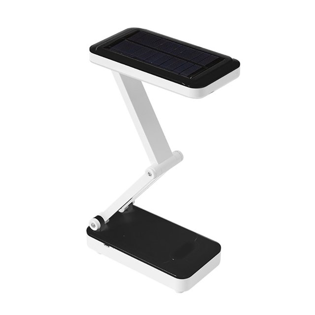 Lámpara Noche Plegable 26 LED Solar USB Carga Protección Ocular Escritorio (Negro)