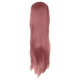 thumbnail image 5 of Mufeng Womens Long Straight Hair Wig with Bangs Synthetic Hair Wig for Halloween Comic Con Stage Pink One Size, 5 of 6