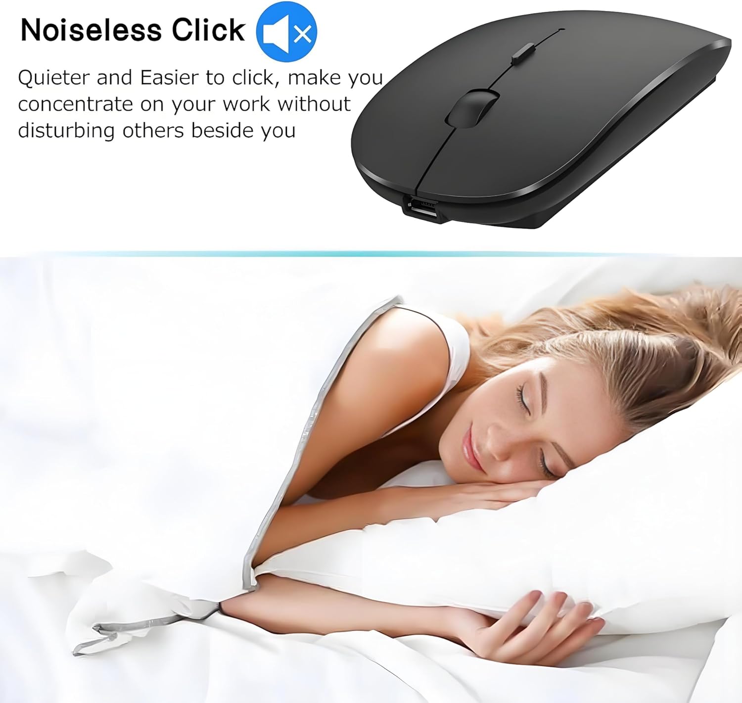 Bluetooth Mouse,Rechargeable Wireless Mouse for MacBook Pro/MacBook Air/Laptop/PC/Mac/iPad pro/Computer,Bluetooth 5.2 + 3.0 +2.4G USB Receiver