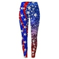 thumbnail image 4 of Bibifish Womens Leggings Glitter Star Flag Print Leggings Shiny Soft Slim Fit Casual Outings Daily Wear Patriotic Events Leggings, 4 of 4