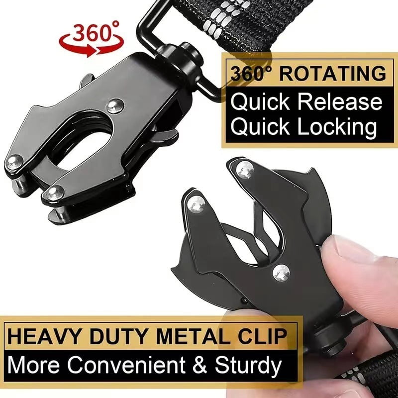 Adjustable Pet Leash Tactical Heavy Duty Dog Leash Straps Reflective Shock Absorbing Car Seatbelt Dog Collar Dog Accessories