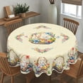 thumbnail image 2 of Round Easter Tablecloth Polyester Waterproof Stain Resistant Table Cover 152Cm for Easter Holiday Party Dining Room Kitchen, 2 of 6