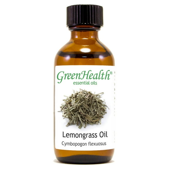 Lemongrass Essential Oil - 2 fl oz (59 ml) Glass Bottle w/ Cap - 100% Pure Essential Oil by GreenHealth