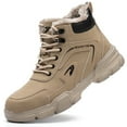 thumbnail image 5 of Steel Toe Work Boots for Men Women Fleece Lined Winter Hiking Snow Boots Anti-pierce Safety Shoes Warm Industrial Sneakers, 5 of 9
