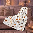 thumbnail image 6 of Playful Cartoon Ghosts Pumpkins decorative motif autumn celebration Whimsical Pattern, Warm Flannel Blanket for Living Room and Reading Nook, Festive autumn celebration Scene, Festive Home Decor, 6 of 9