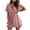 Pink, variant on qolati Summer Dresses for Women 2025 Deep V-Neck Double Layer Ruffle Hem Mini Dresses Short Flare Sleeves Waist Tie Party Cocktail Dress