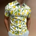 thumbnail image 2 of Limoncello, Lemon Vine Men Zipper T-shirt Summer Casual Short Sleeve T-shirt Top, 2 of 7