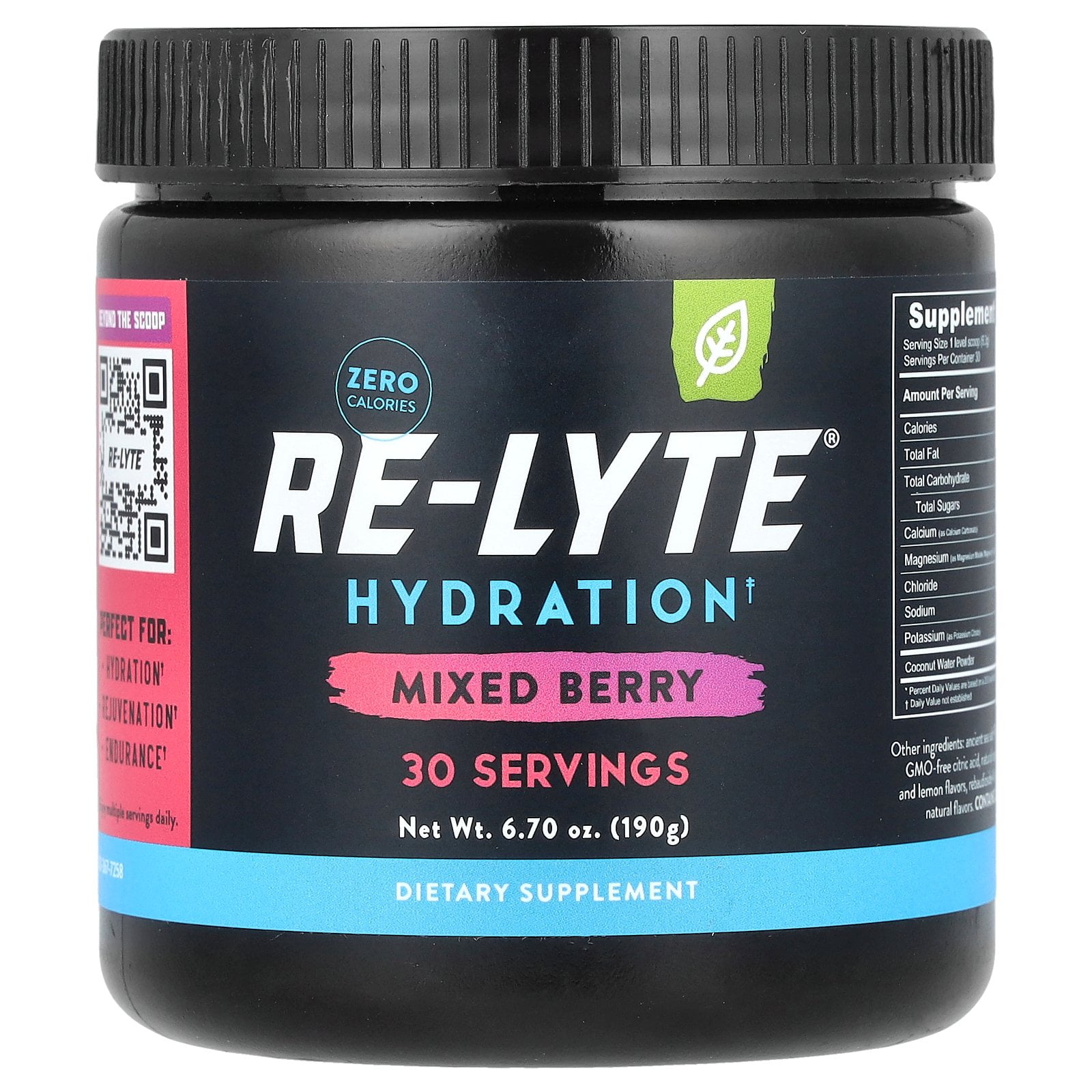 Redmond Trading Company Re-Lyte® Hydration, Mixed Berry, 6.7 oz (190 g)