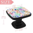 thumbnail image 4 of 4 Pcs Square Cabinet Handle Cupboard Knob Drawer Pulls Handle Tropical Leaves Drawer Knobs with Screws Furniture Decoration, 4 of 7
