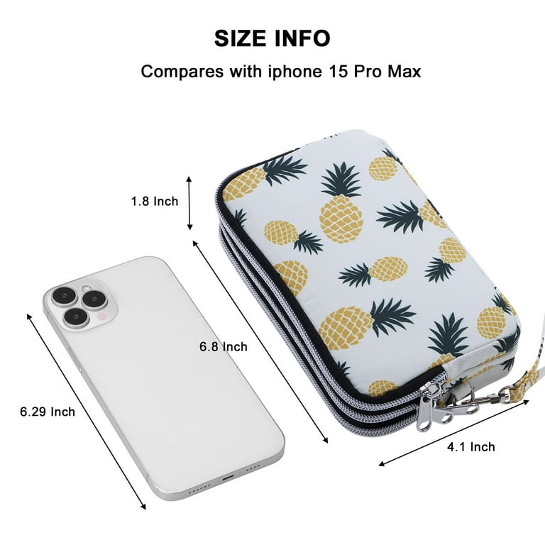 HAWEE Pineapple Print Wristlet Wallet with Phone Pocket photo 3