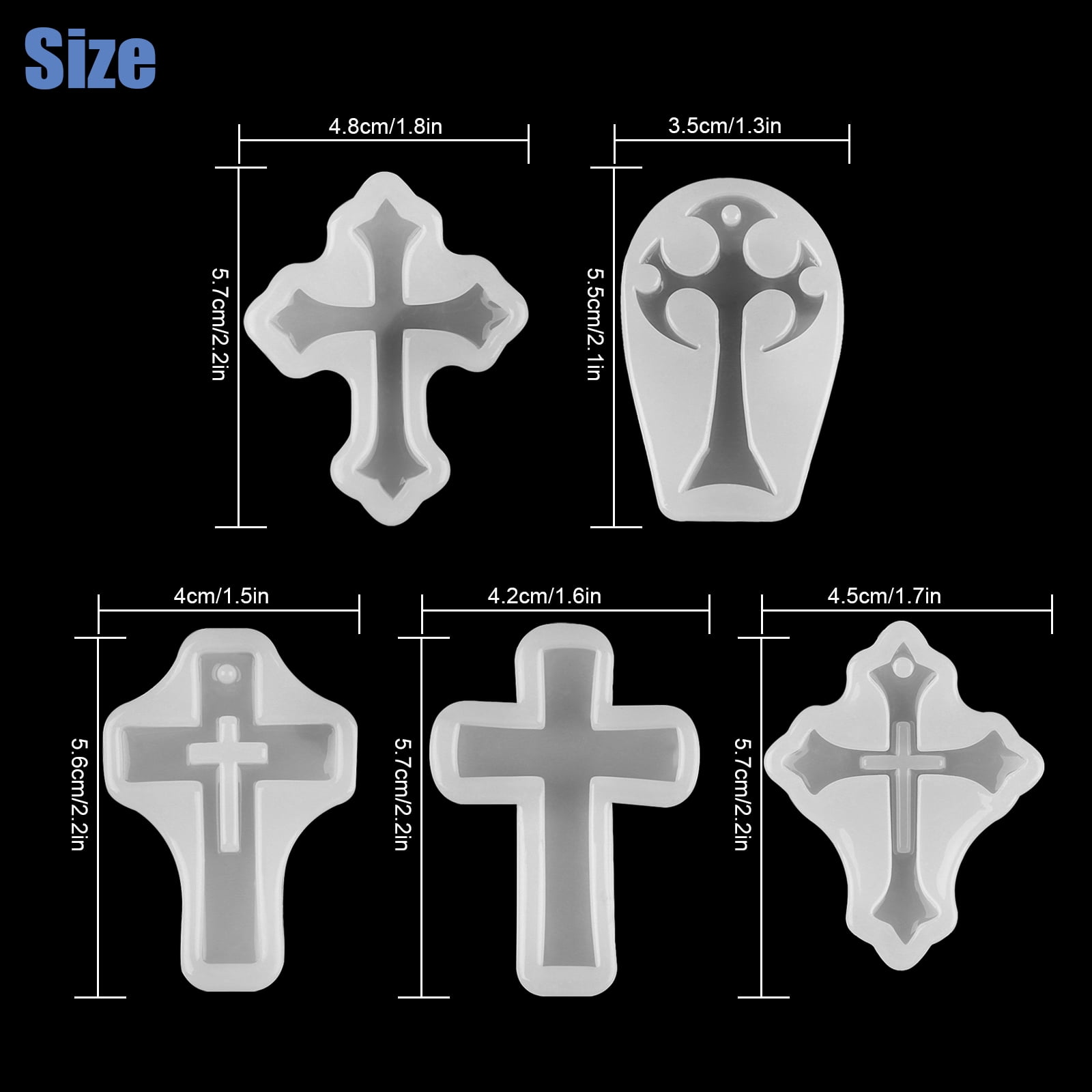 SEWACC 60 Pcs Keychain Mold Epoxy Resin Molds Circle Stencil Silicone Molds  for Resin Silcone Molds Lets Resin Molds Heart Silicone Molds Epoxy Molds